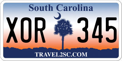 SC license plate XOR345