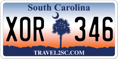 SC license plate XOR346