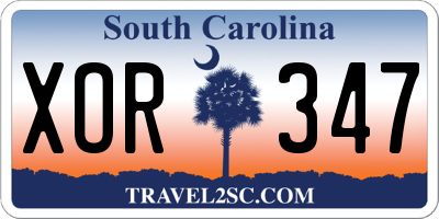 SC license plate XOR347