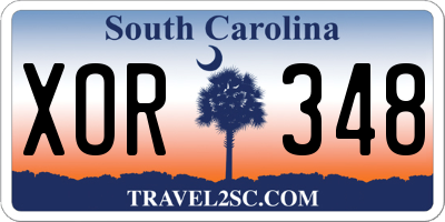 SC license plate XOR348