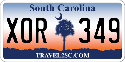 SC license plate XOR349