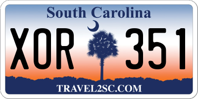 SC license plate XOR351