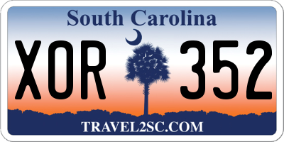 SC license plate XOR352