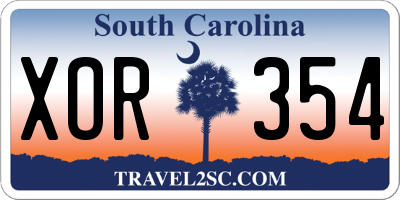 SC license plate XOR354