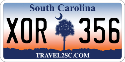 SC license plate XOR356