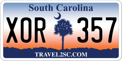 SC license plate XOR357