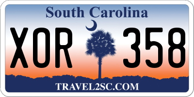 SC license plate XOR358
