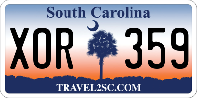 SC license plate XOR359