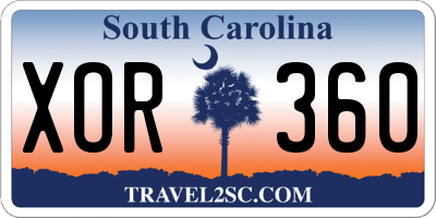 SC license plate XOR360