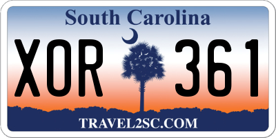 SC license plate XOR361