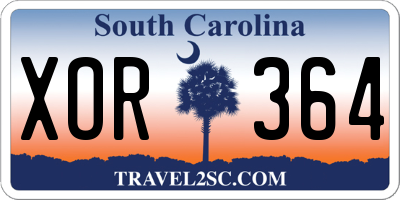 SC license plate XOR364