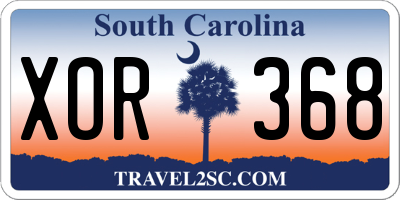 SC license plate XOR368