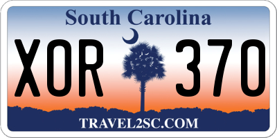 SC license plate XOR370