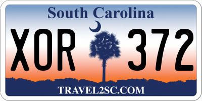 SC license plate XOR372