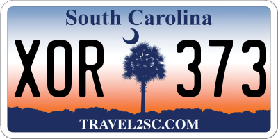 SC license plate XOR373