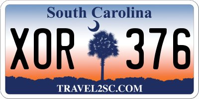 SC license plate XOR376