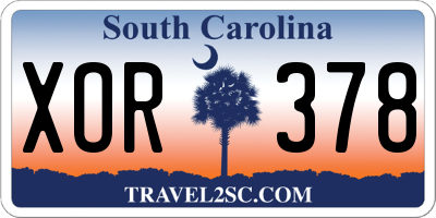 SC license plate XOR378