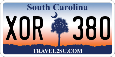 SC license plate XOR380
