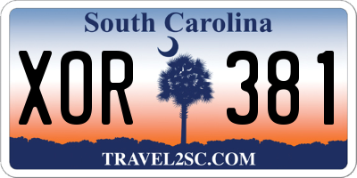 SC license plate XOR381