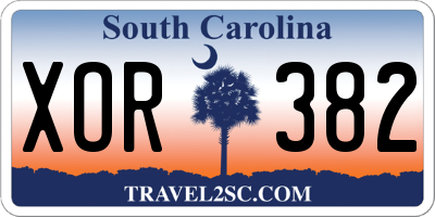 SC license plate XOR382