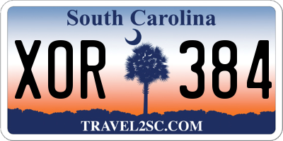 SC license plate XOR384