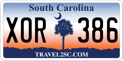 SC license plate XOR386