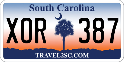 SC license plate XOR387