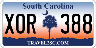 SC license plate XOR388