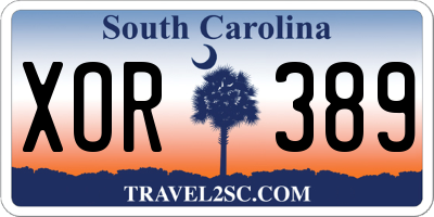 SC license plate XOR389
