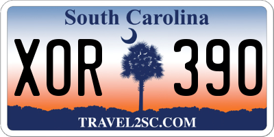 SC license plate XOR390