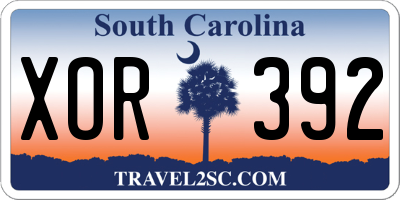 SC license plate XOR392