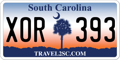 SC license plate XOR393