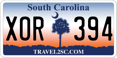 SC license plate XOR394