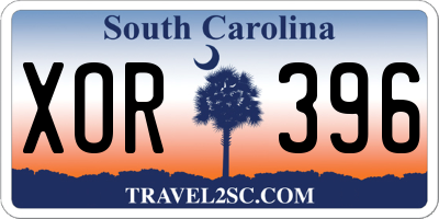 SC license plate XOR396