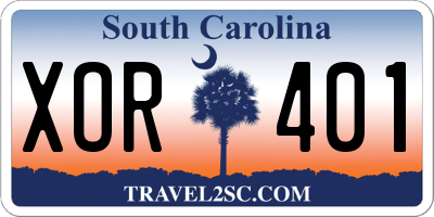 SC license plate XOR401