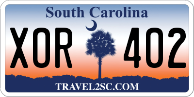 SC license plate XOR402