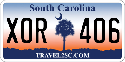 SC license plate XOR406