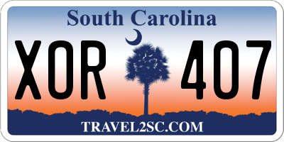 SC license plate XOR407