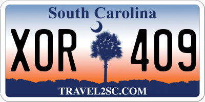 SC license plate XOR409