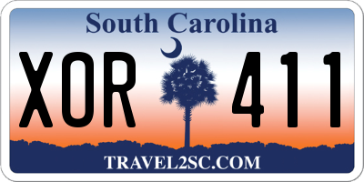 SC license plate XOR411