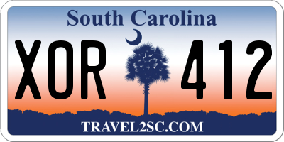 SC license plate XOR412
