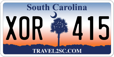 SC license plate XOR415