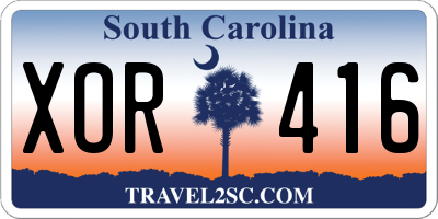 SC license plate XOR416