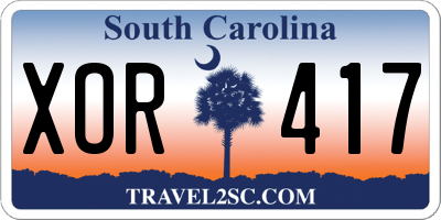 SC license plate XOR417