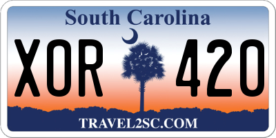 SC license plate XOR420