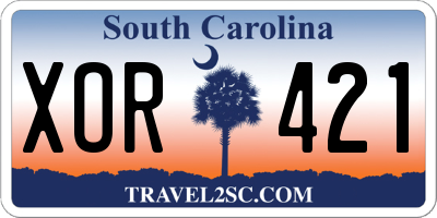 SC license plate XOR421