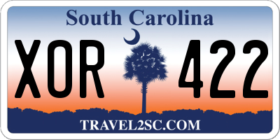 SC license plate XOR422