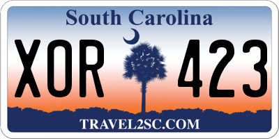 SC license plate XOR423