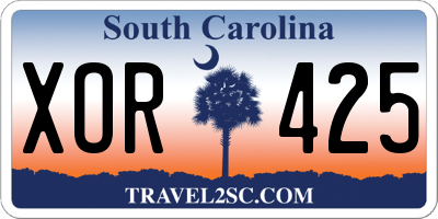 SC license plate XOR425