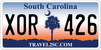 SC license plate XOR426